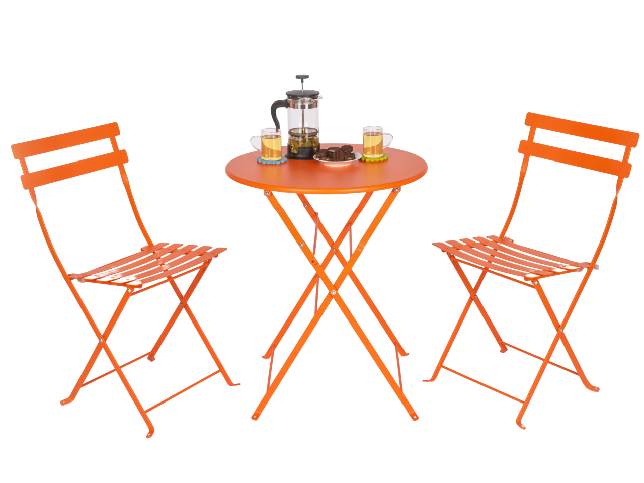 Bistro Serisi Yuvarlak Set Turuncu