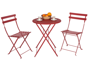 Bistro Serisi Yuvarlak Set Kırmızı