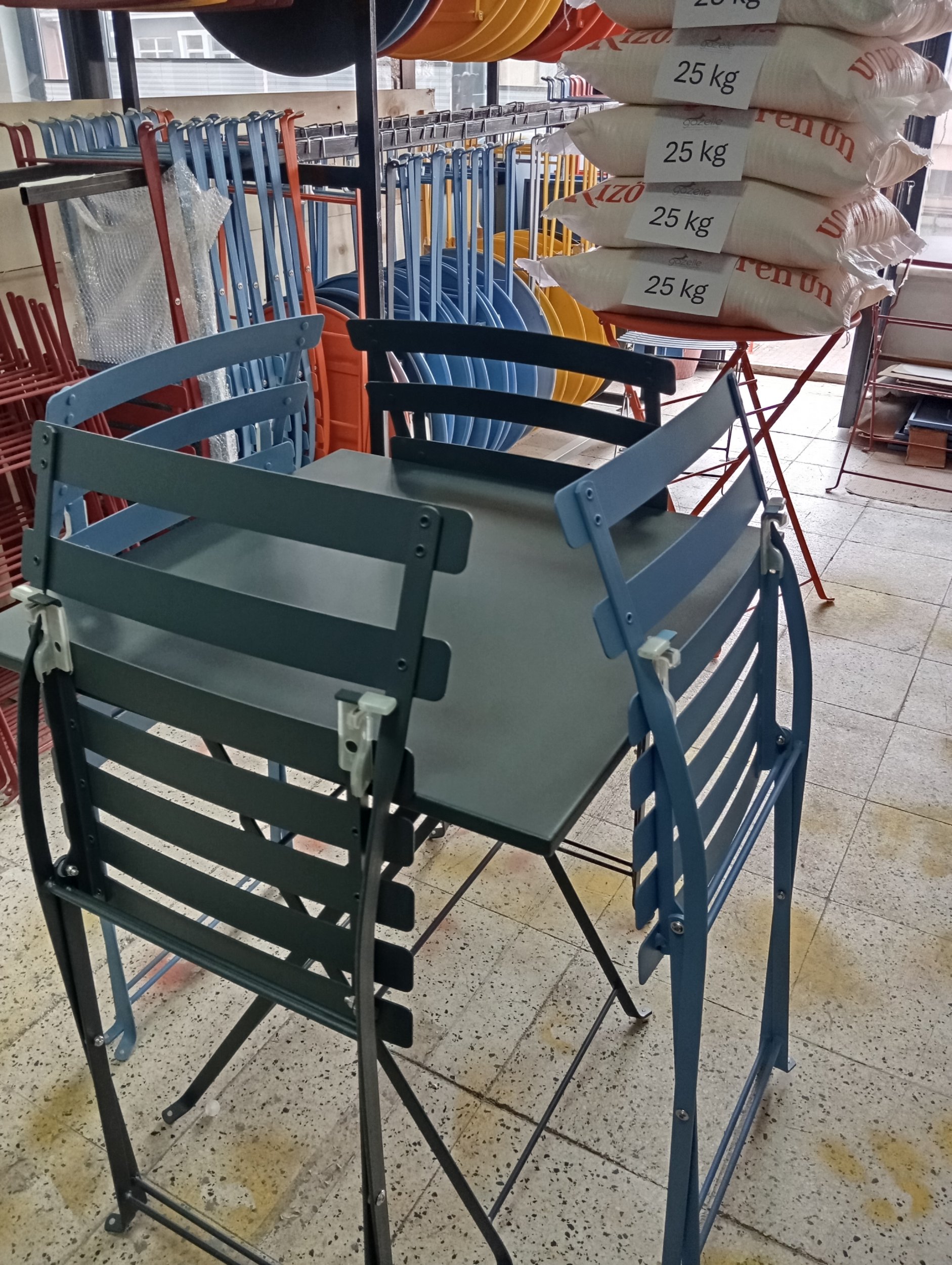 Bistro Serisi Kare Set Antrasit Gri