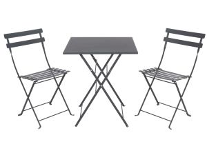 Bistro Serisi Kare Set Antrasit Gri
