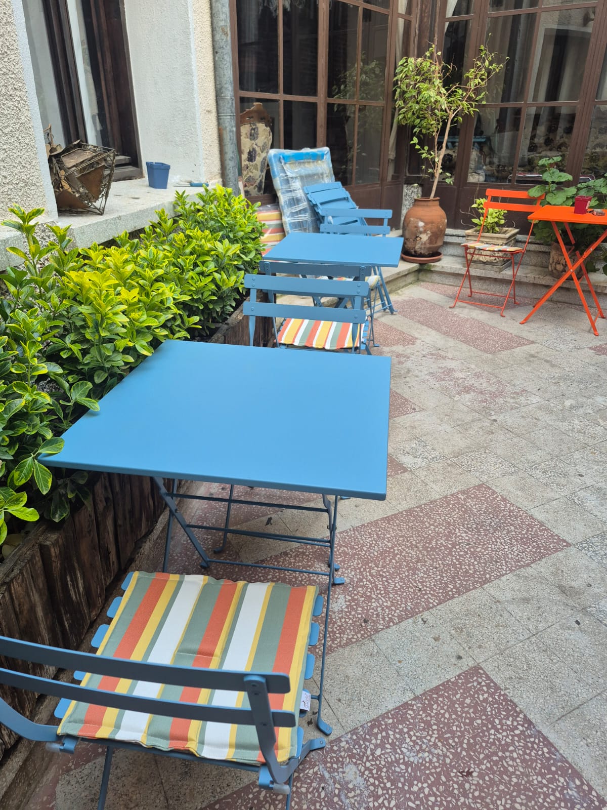Bistro Serisi Kare Set Mavi