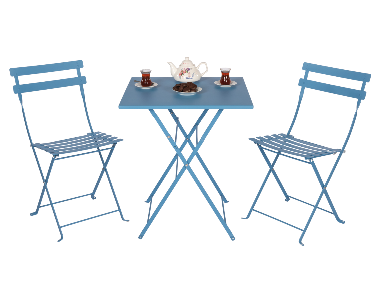 Bistro Serisi Kare Set Mavi