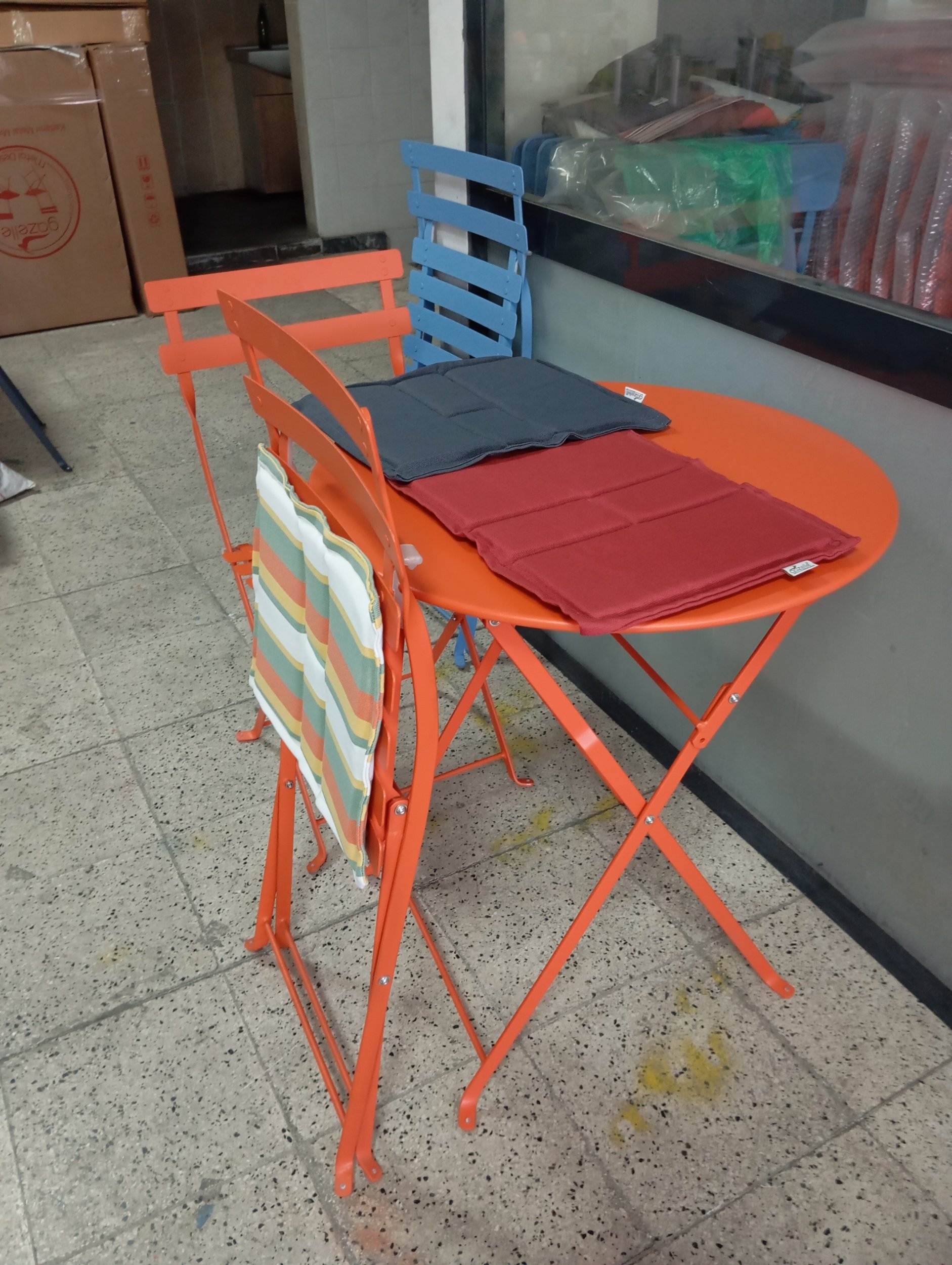 Mıknatıslı 2'li Minder Çizgili Çok Renkli